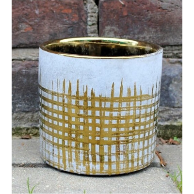 Doniczka walec Złota Kratka