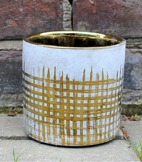 Doniczka walec Złota Kratka