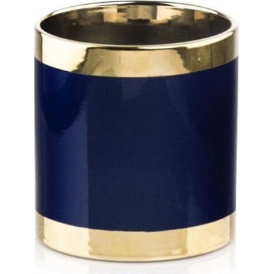 Doniczka Emerald walec granatowo-złoty