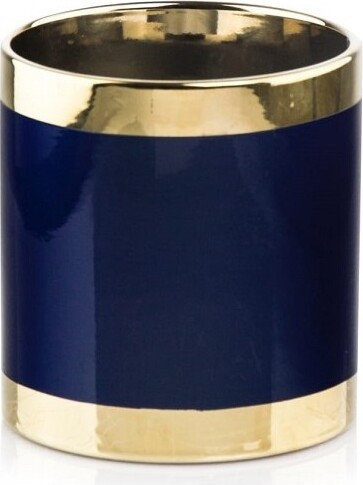 Doniczka Emerald walec granatowo-złoty