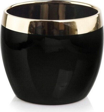 Doniczka Emerald kulista czarno-złota