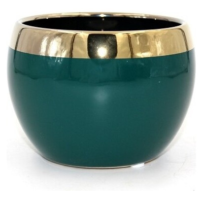 Doniczka Emerald kulista zielono-złota