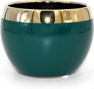 Doniczka Emerald kulista zielono-złota