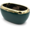 Doniczka Emerald owalna zielono-złota