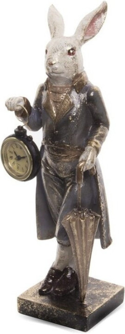 Królik z zegarem i parasolem
