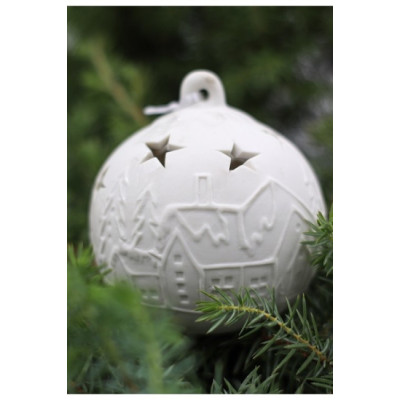 Bombka porcelanowa LED domki