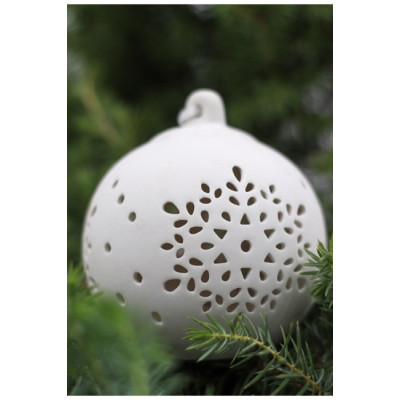 Bombka porcelanowa LED śnieżynki