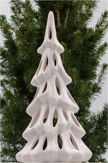 Świecznik tealight Choinka biała