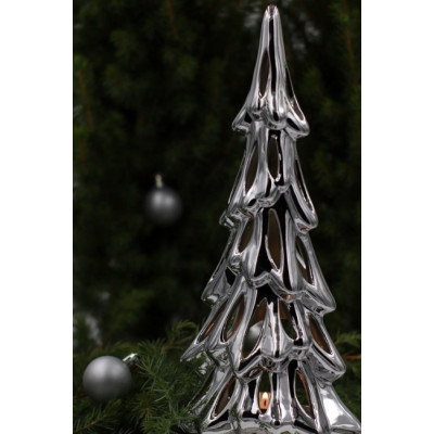 Świecznik tealight Choinka srebrna
