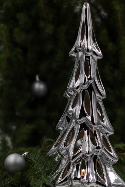 Świecznik tealight Choinka srebrna