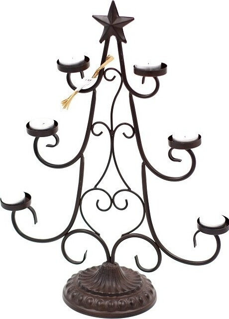 Świecznik metalowy choinka