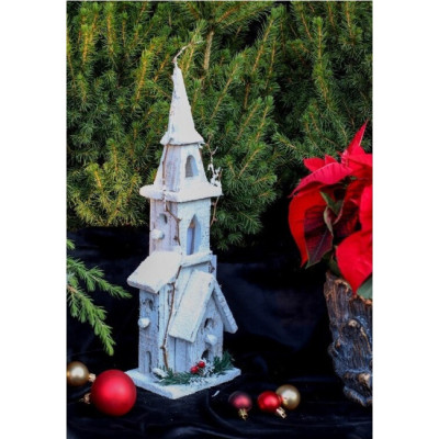 Domek LED ośnieżony biały