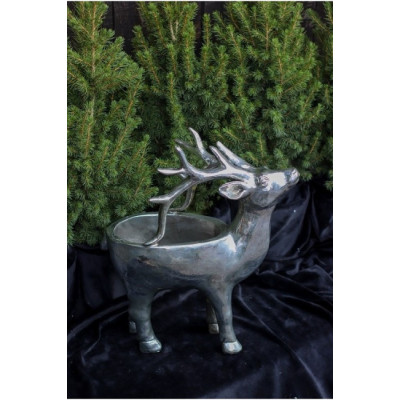 Doniczka Renifer srebrny