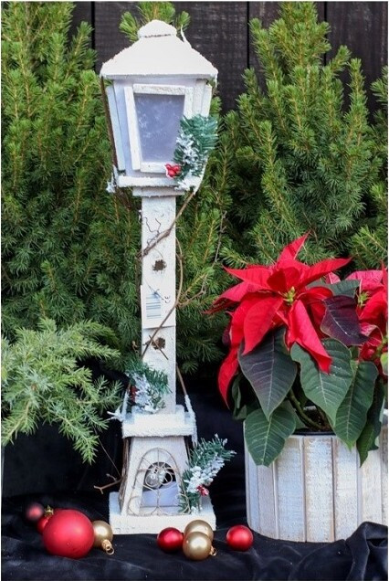 Lampa LED ośnieżona biała