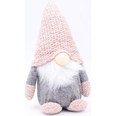 Skrzat materiałowy szaro-różowy duży