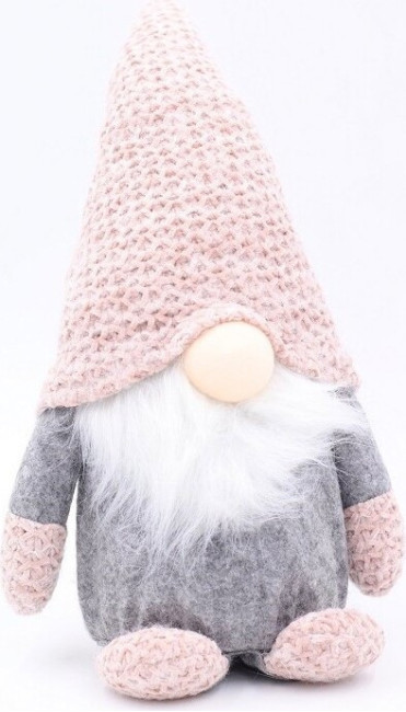 Skrzat materiałowy szaro-różowy duży