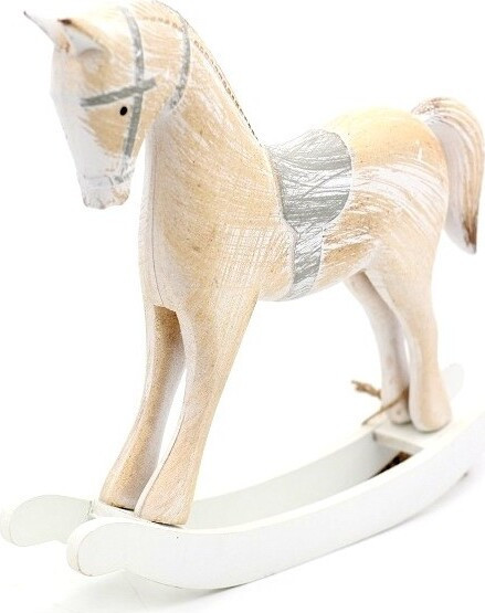 Koń na biegunach biały duży