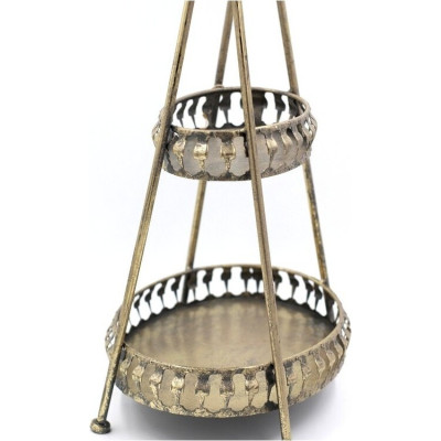 Etażerka Antique dwupoziomowa złota podłużna