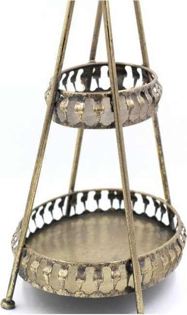 Etażerka Antique dwupoziomowa złota podłużna