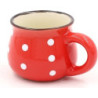 Kubek ceramiczny w kropki czerwony