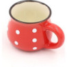 Kubek ceramiczny w kropki czerwony