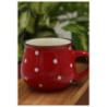 Kubek ceramiczny w kropki czerwony