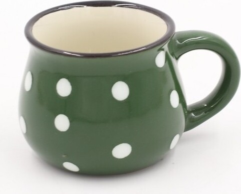 Kubek ceramiczny w kropki zielony
