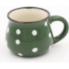 Kubek ceramiczny w kropki zielony