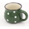 Kubek ceramiczny w kropki zielony
