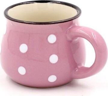 Kubek ceramiczny w kropki fioletowy