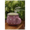 Kubek ceramiczny w kropki fioletowy