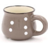 Kubek ceramiczny w kropki szary