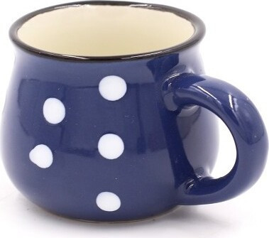 Kubek ceramiczny w kropki niebieski