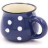 Kubek ceramiczny w kropki niebieski