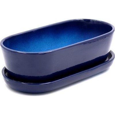 Doniczka kaktusiarka owalna granatowa