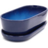 Doniczka kaktusiarka owalna granatowa