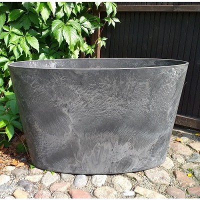 Donica ArtStone Divider Claire owalna ścianka czarna