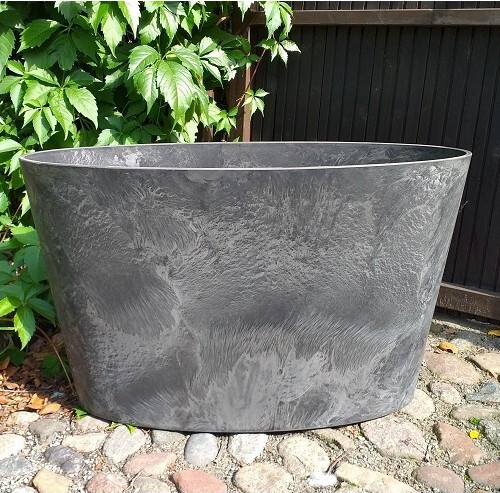 Donica ArtStone Divider Claire owalna ścianka czarna