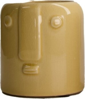 Doniczka Głowa Bruno żółta