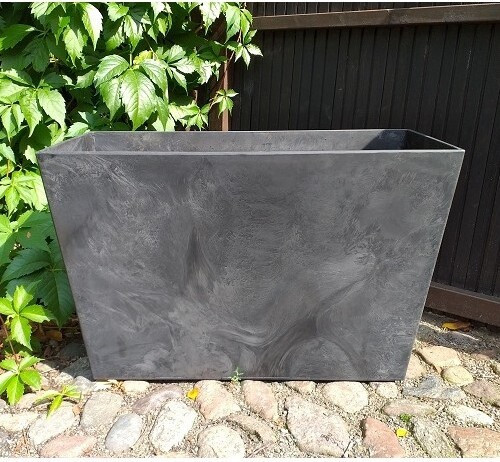 Donica ArtStone Divider Ella kwadratowa ścianka czarna