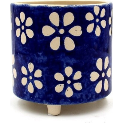 Doniczka Bolesławiec duże kwiaty walec