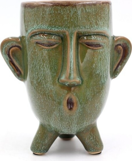 Doniczka Głowa Sang A oliwkowa