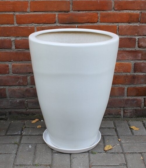 Wazon Junia lejkowaty biały