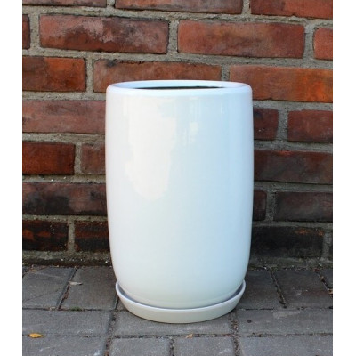 Donica Szalin pękaty walec biały