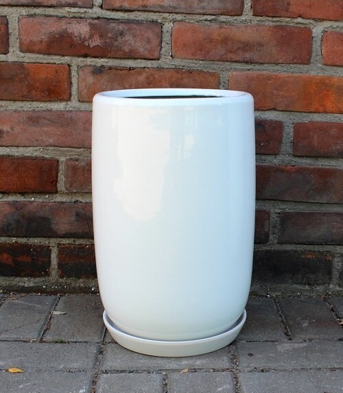 Donica Szalin pękaty walec biały