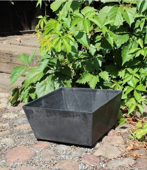 Doniczka ArtStone Ella misa niska czarna