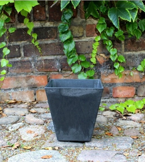 Donica ArtStone kwadratowa czarna Ella