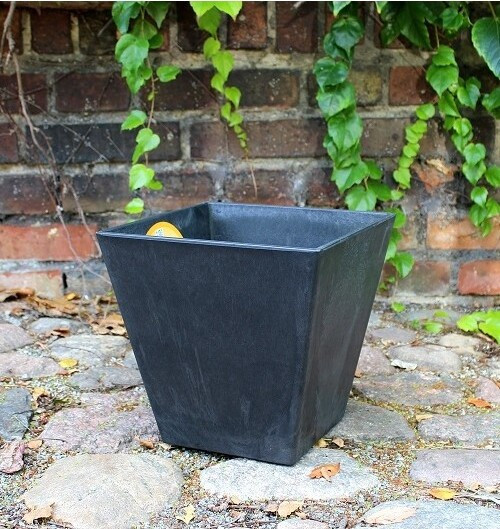 Donica ArtStone kwadratowa czarna Ella
