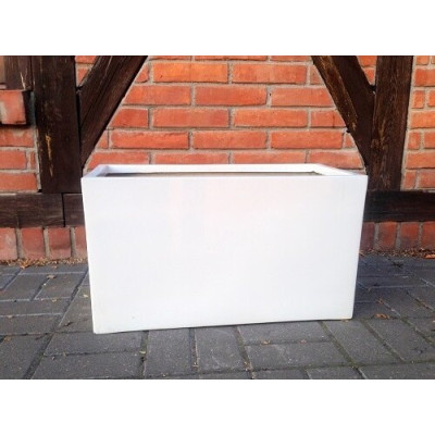 Donica z włókna szklanego biała skrzynia