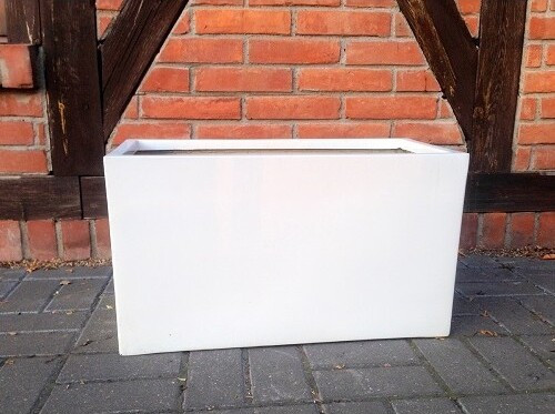 Donica z włókna szklanego biała skrzynia